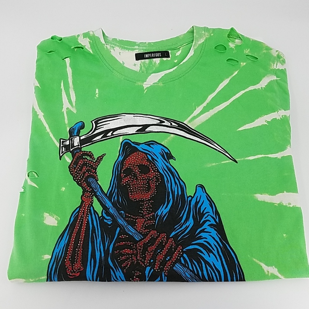 NWT Imperious Grim Reaper Studded Cotton T-Shirt - Picture 2 of 7